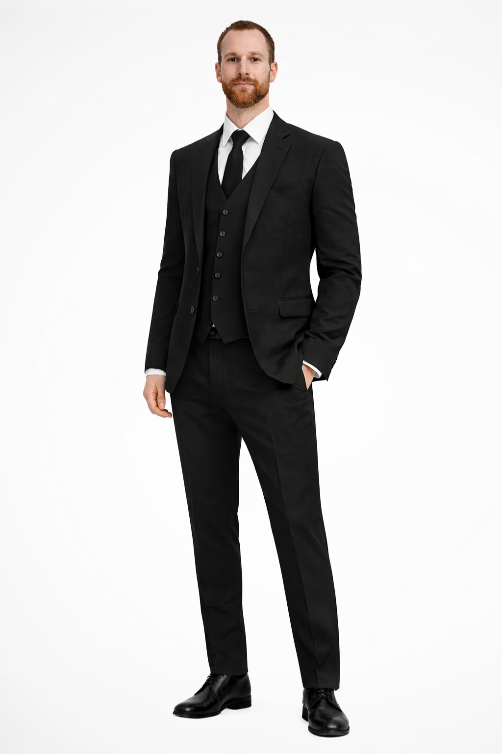 Men's Linen Three-Piece Suit - Tailored Fit with Single-Breasted Jacket and Waistcoat
