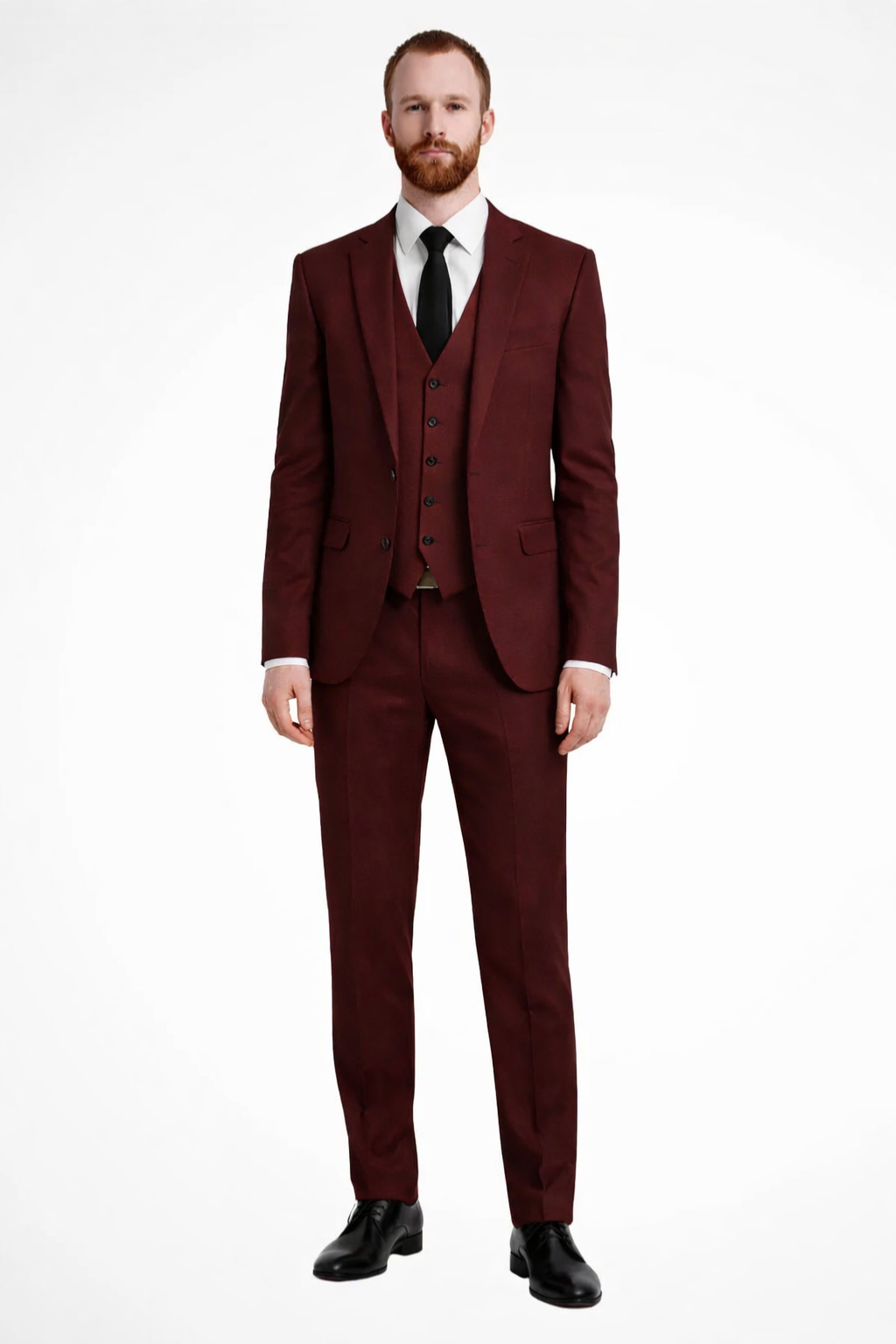 Men's Linen Three-Piece Suit - Tailored Fit with Single-Breasted Jacket and Waistcoat