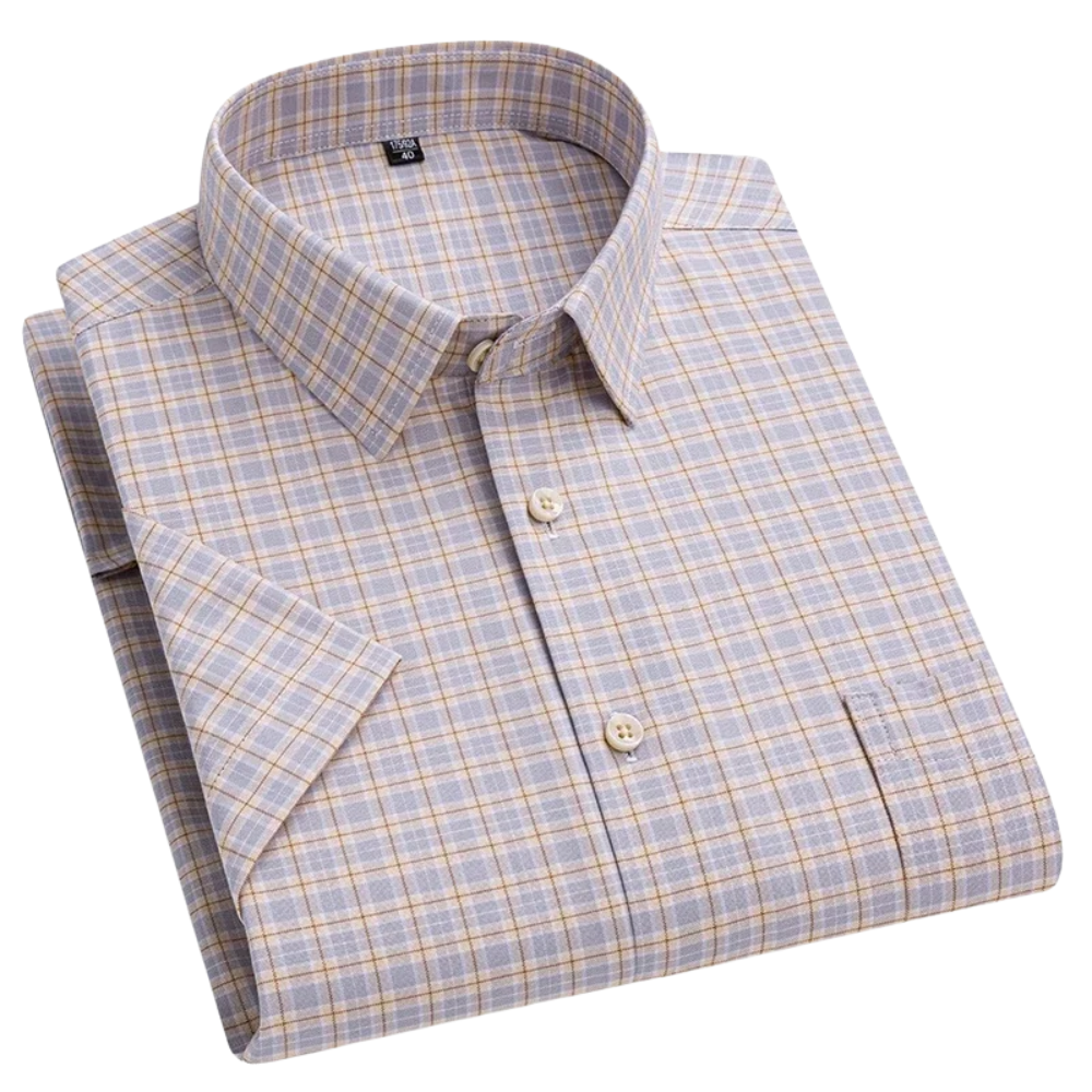 Men's Short Sleeve Shirt Casual Striped Smart Summer Shirt