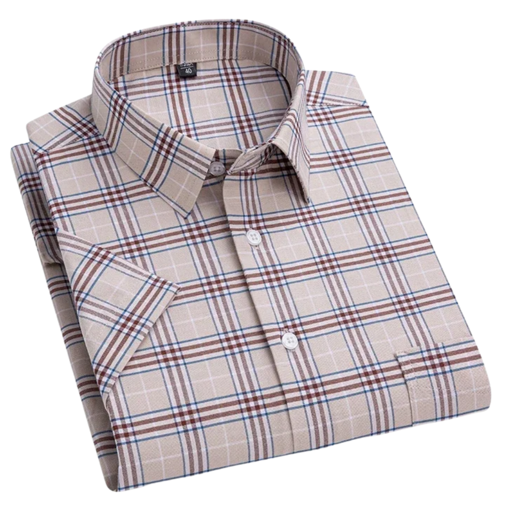Men's Short Sleeve Shirt Casual Striped Smart Summer Shirt