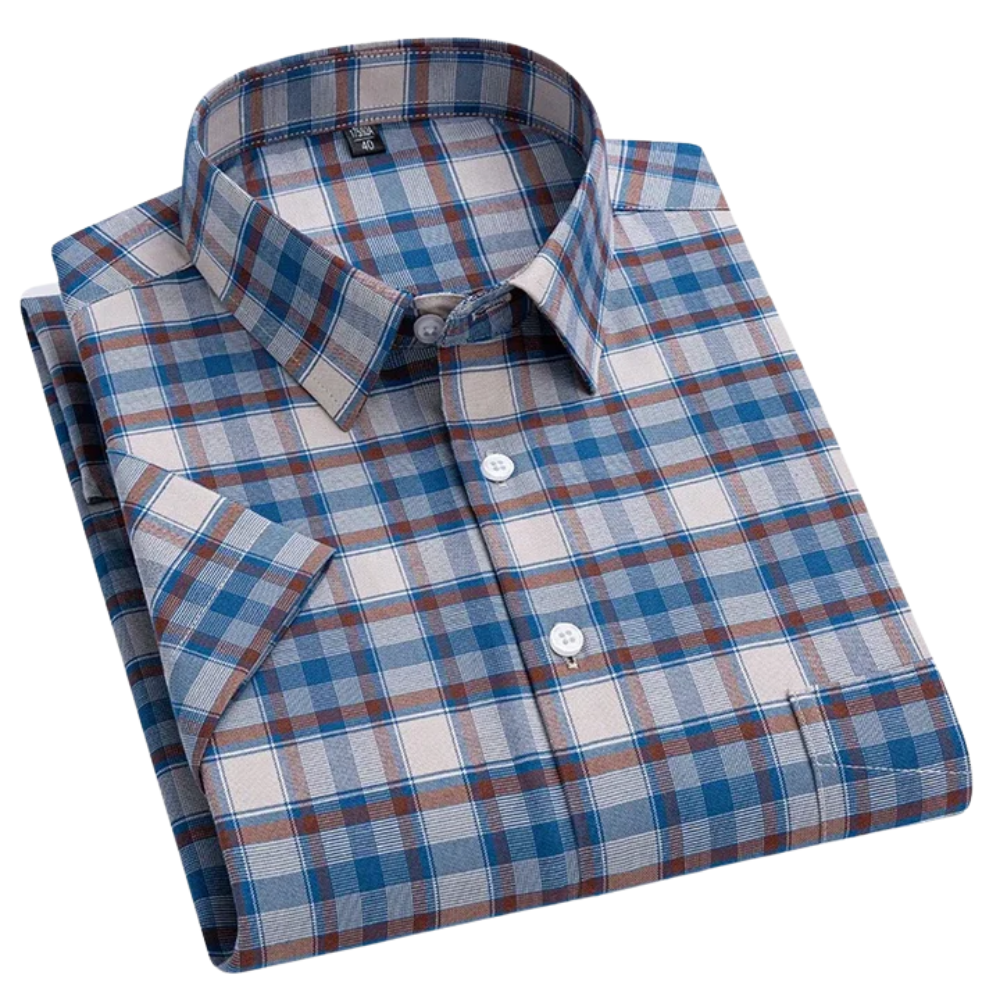 Men's Short Sleeve Shirt Casual Striped Smart Summer Shirt