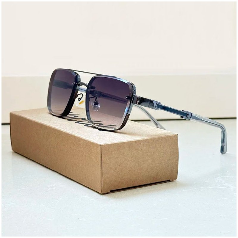 Men's Square Sunglasses - Dual Top Bar and Gradient Lenses