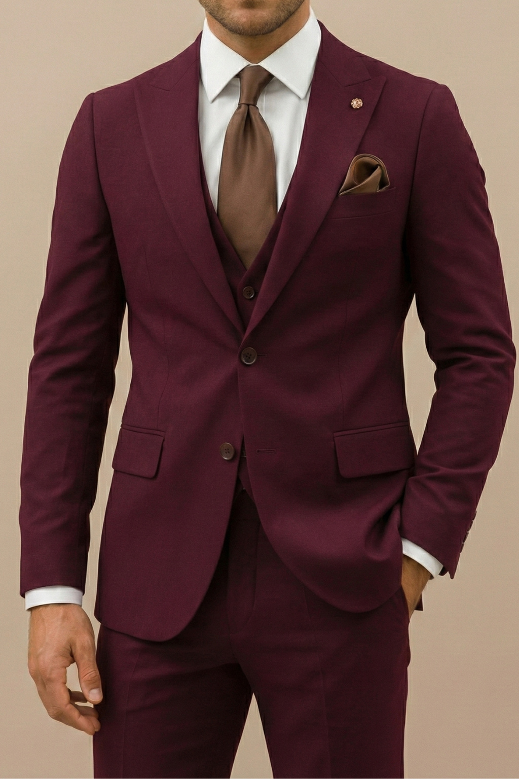 Men's Three-Piece Suit Modern Slim Fit Formal