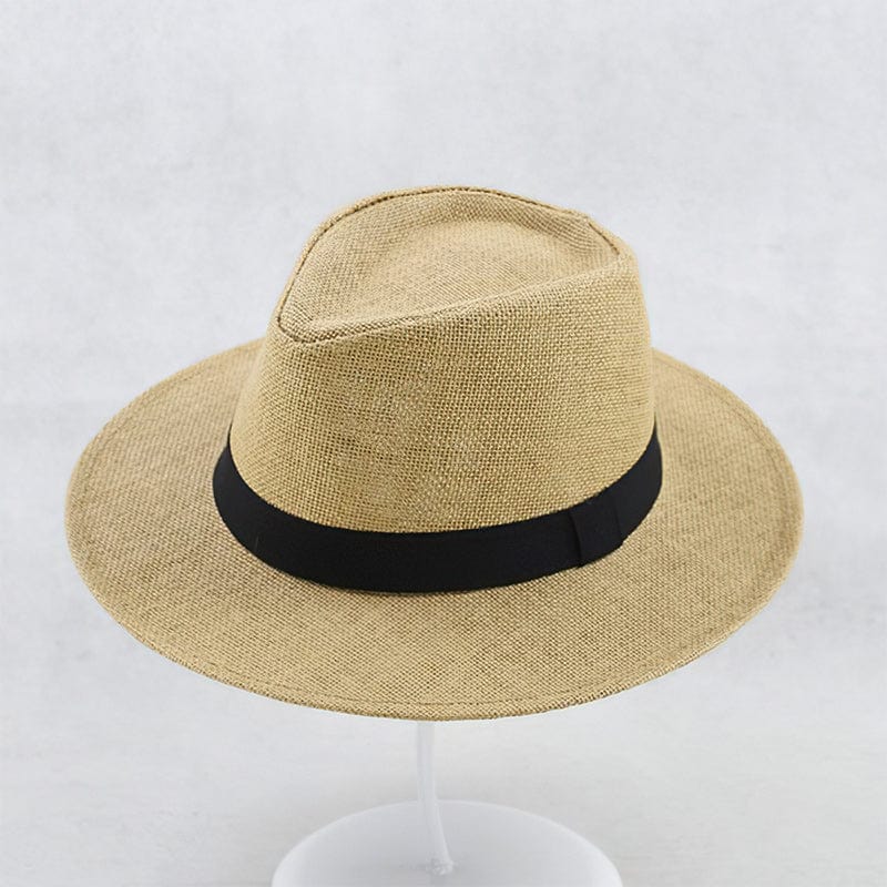 Unisex Wide Brim Panama Hat - Handcrafted with Contrast Band