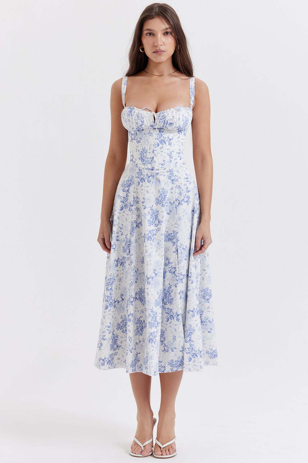 Women Midi Dress A Line Wedding Guest Dress Corset Bustier