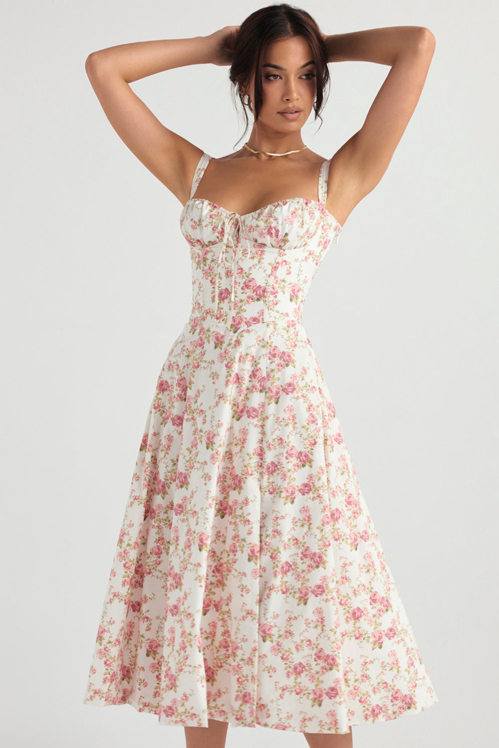 Women Midi Dress A Line Wedding Guest Dress Corset Bustier