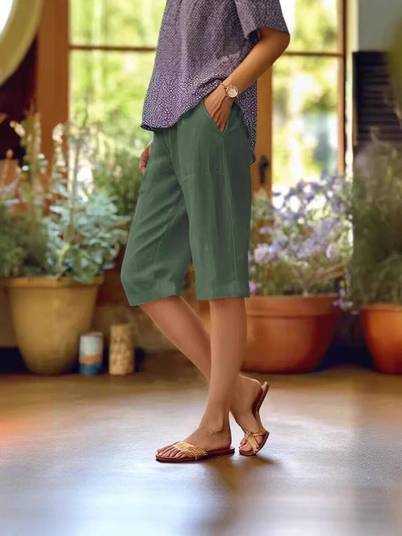 Women's Bermuda Shorts Longline Wide Leg Elasticated Waist