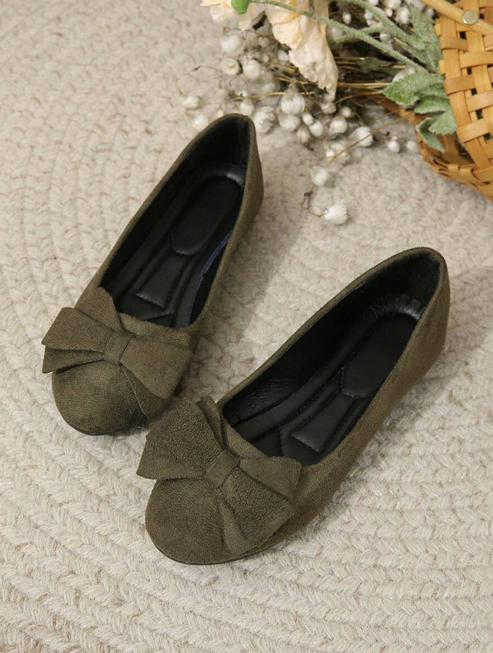 Women's Bow Detail Ballet Flats Slip-on Comfort Shoes