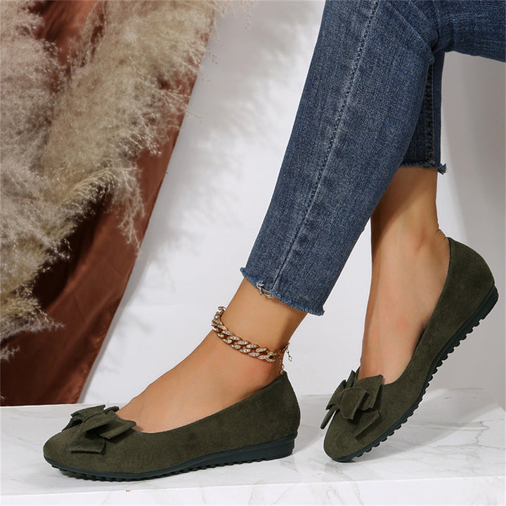 Women's Bow Detail Ballet Flats Slip-on Comfort Shoes