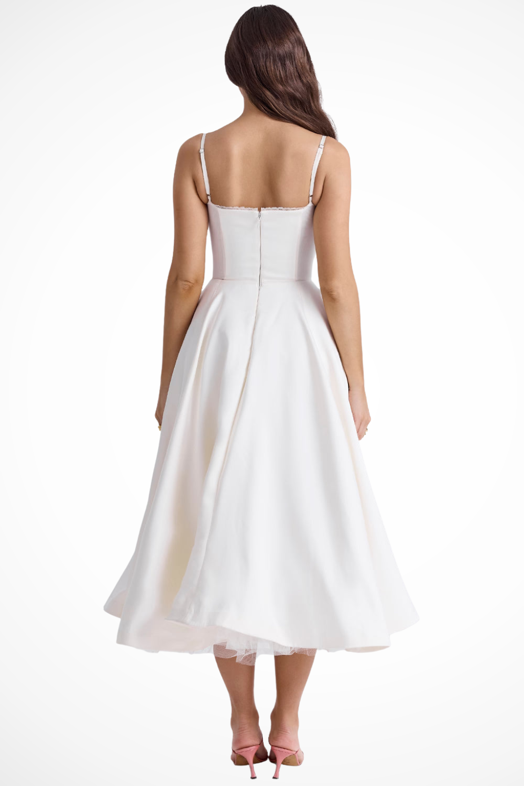 Women's Corset Midi Dress Sweetheart Wedding Guest A Line