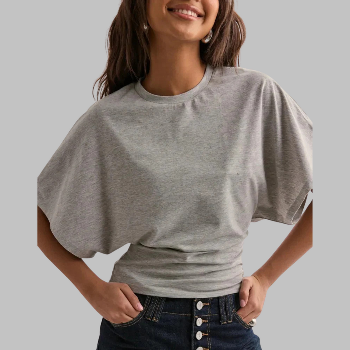 Women's Fitted T-Shirt Half Sleeve Round Neck Top