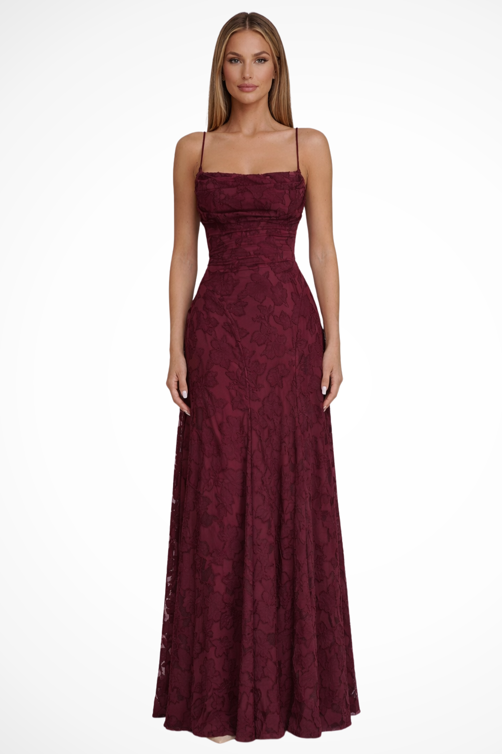 Women's Floral Maxi Dress Spaghetti Strap Backless Wedding Guest