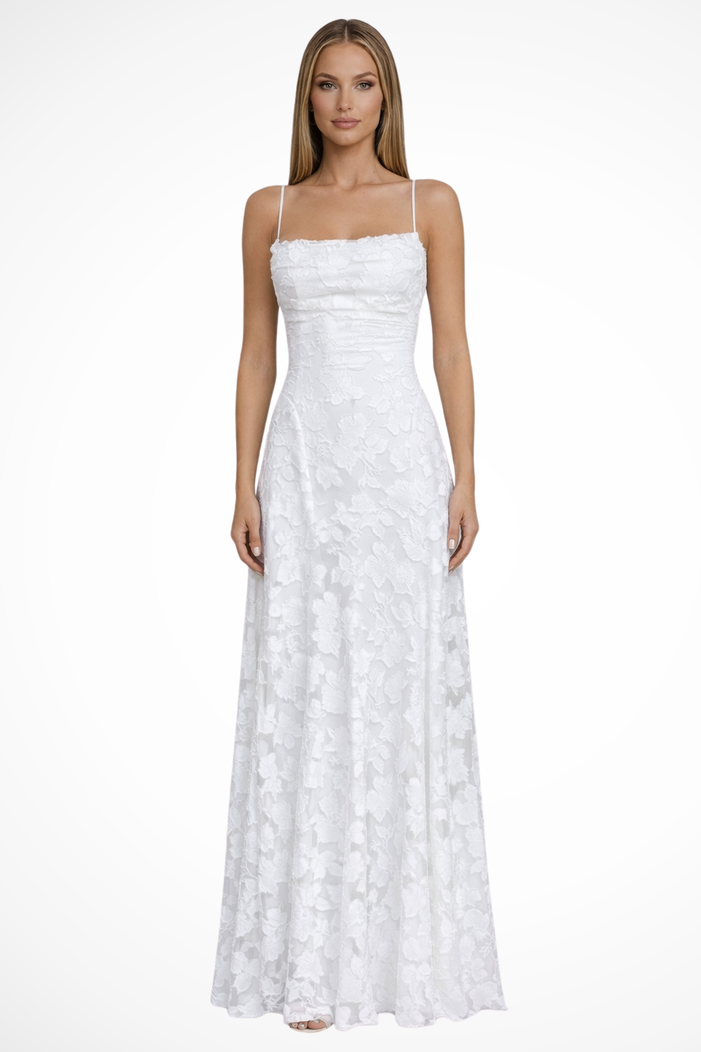 Women's Floral Maxi Dress Spaghetti Strap Backless Wedding Guest
