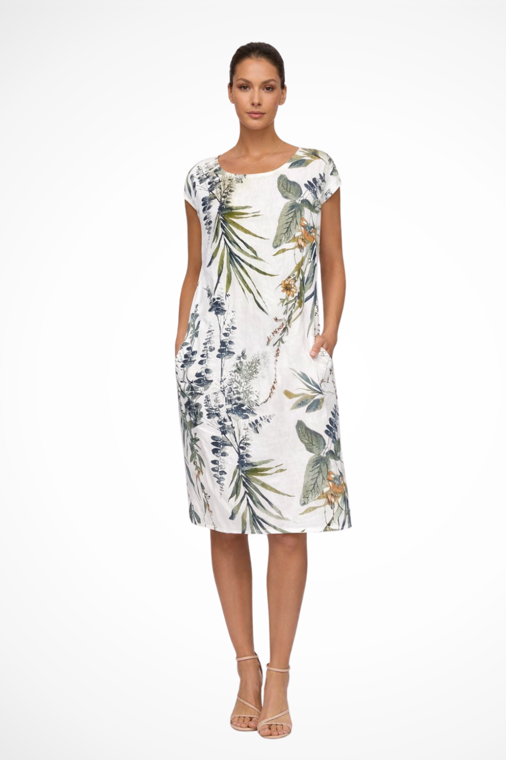 Women's Floral Midi Dress Botanical Relaxed Summer