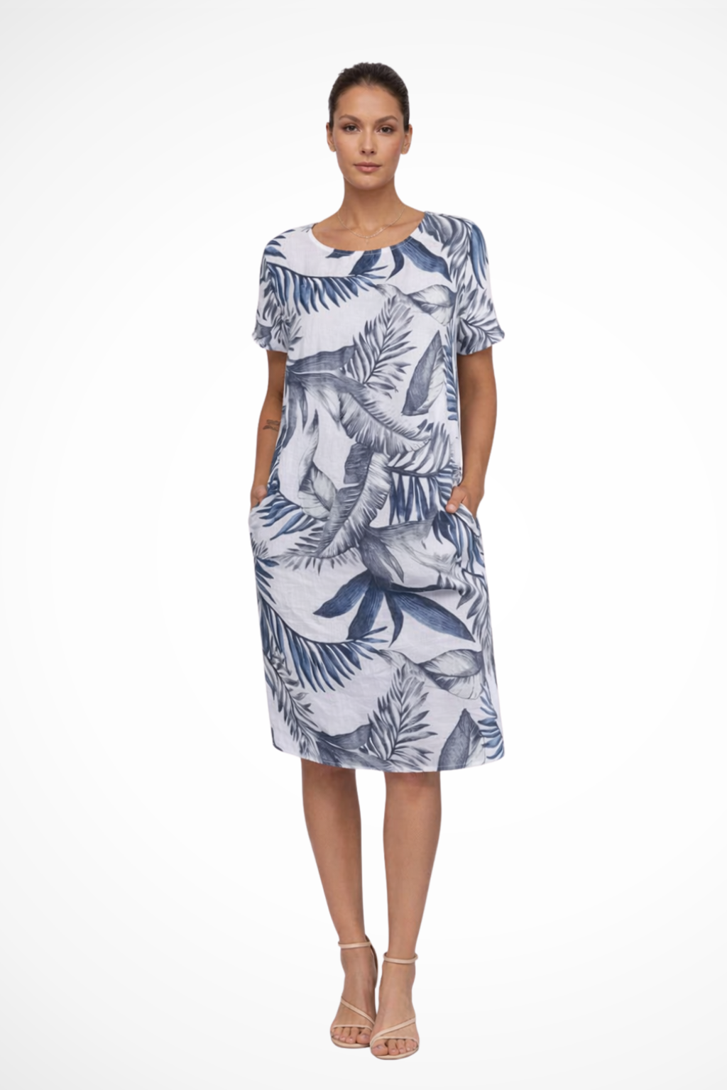 Women's Floral Midi Dress Botanical Relaxed Summer