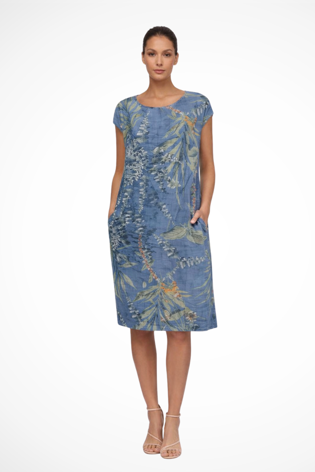 Women's Floral Midi Dress Botanical Relaxed Summer