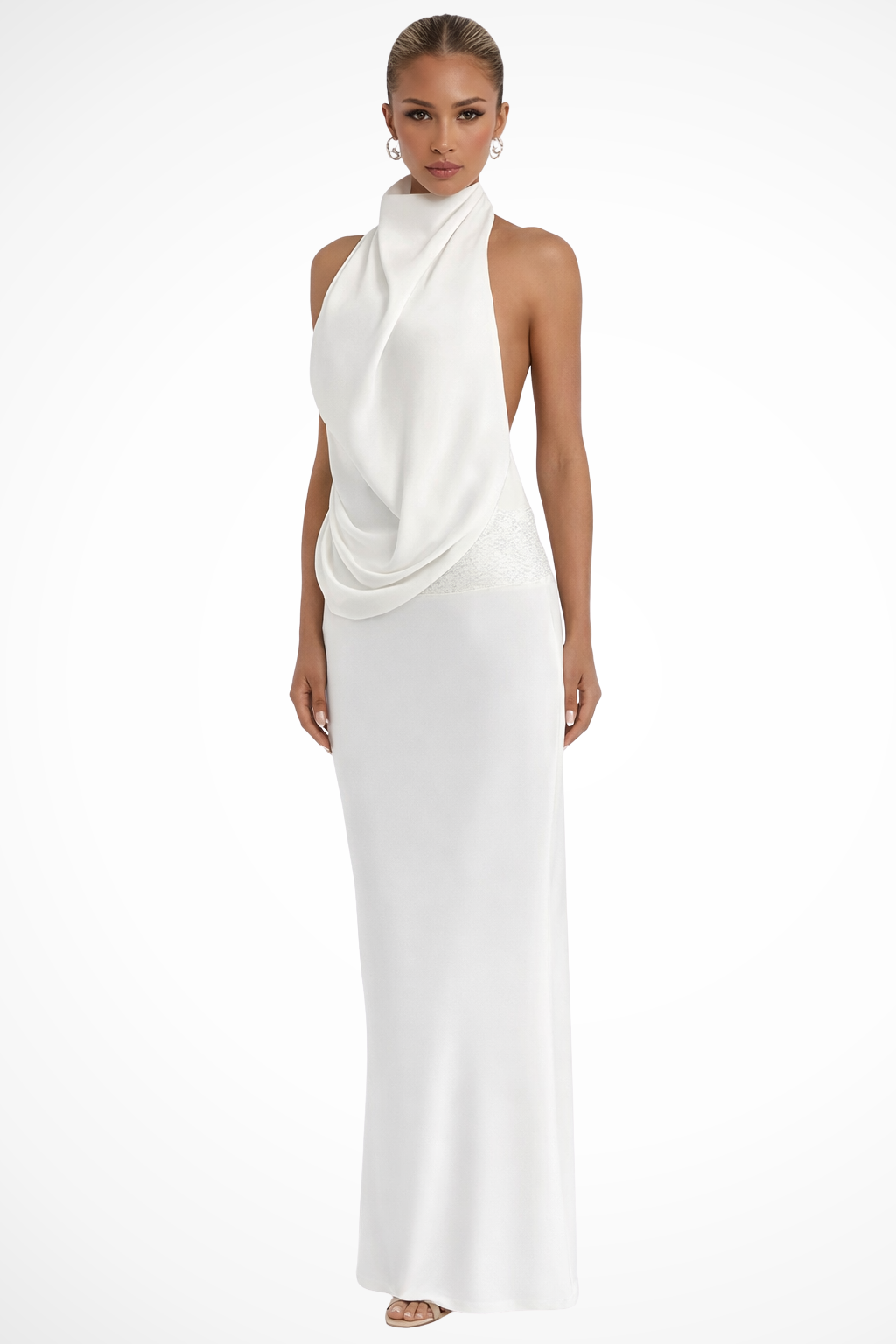 Women's Halter Neck Masi Dress Wedding Guest Backless