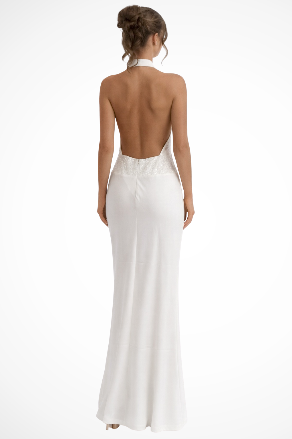Women's Halter Neck Masi Dress Wedding Guest Backless