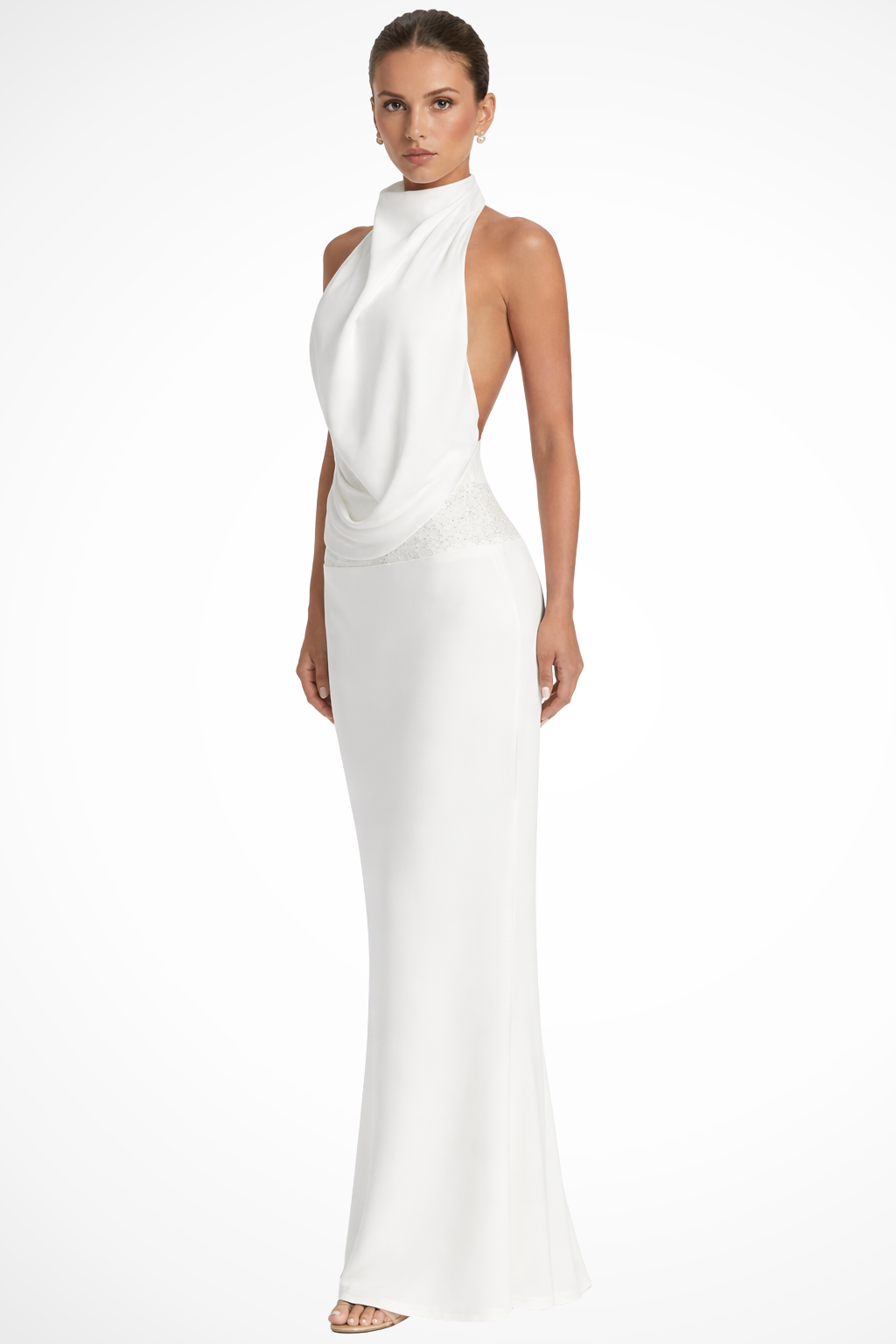 Women's Halter Neck Masi Dress Wedding Guest Backless