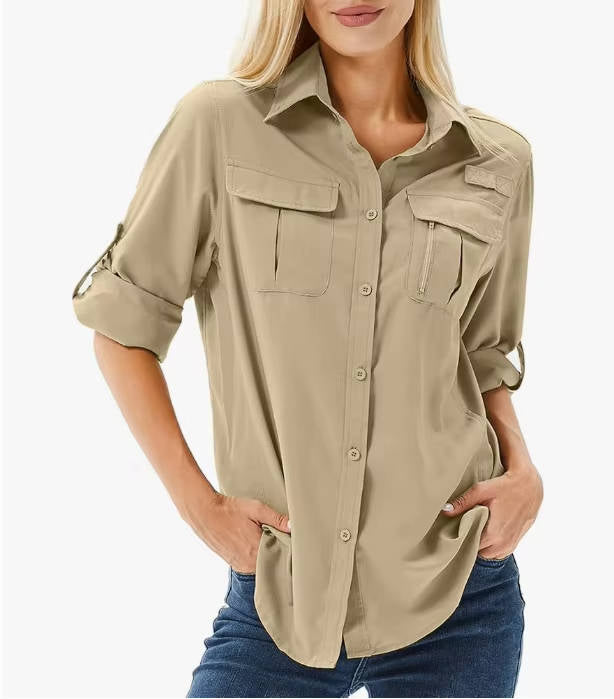 Women's Hiking Shirt Long Sleeve and Roll-Up