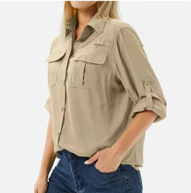 Women's Hiking Shirt Long Sleeve and Roll-Up
