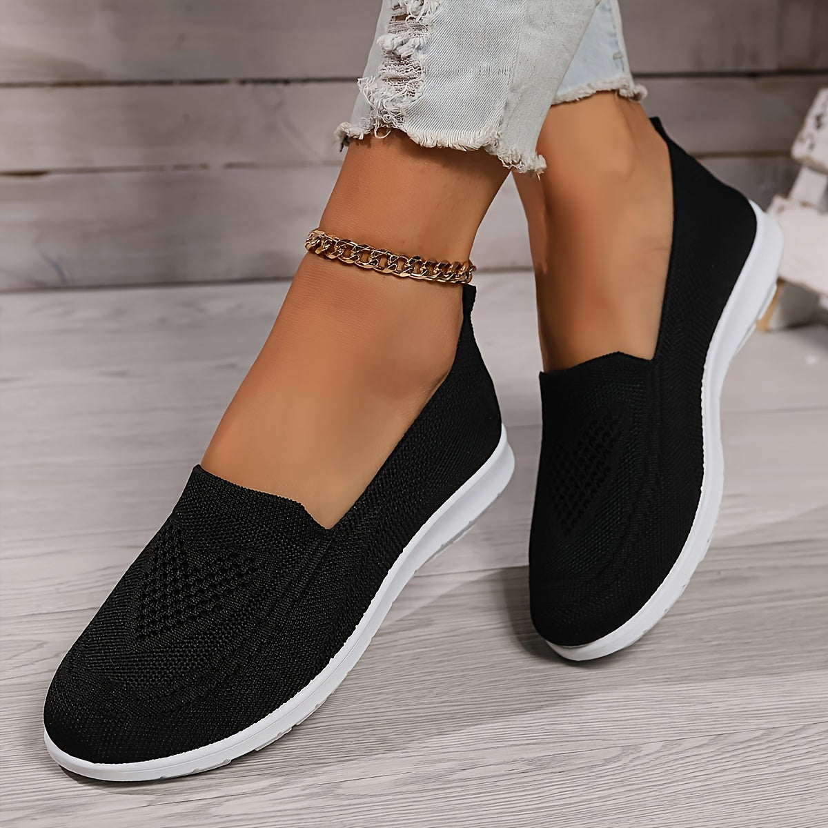 Women’s Low-Top Slip-On Sneakers - Textured Finish
