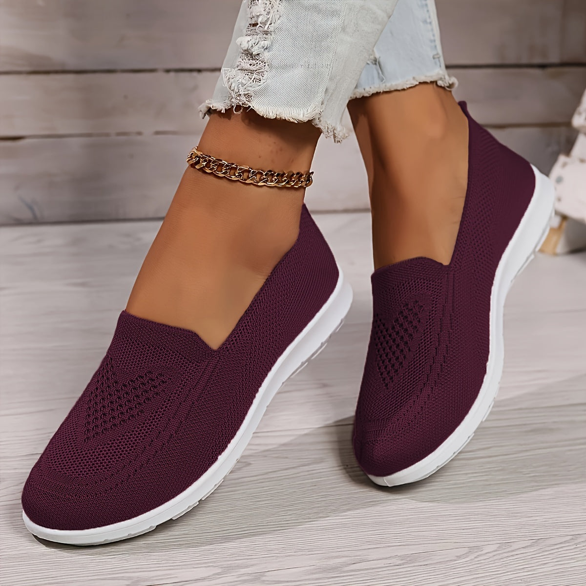 Women’s Low-Top Slip-On Sneakers - Textured Finish