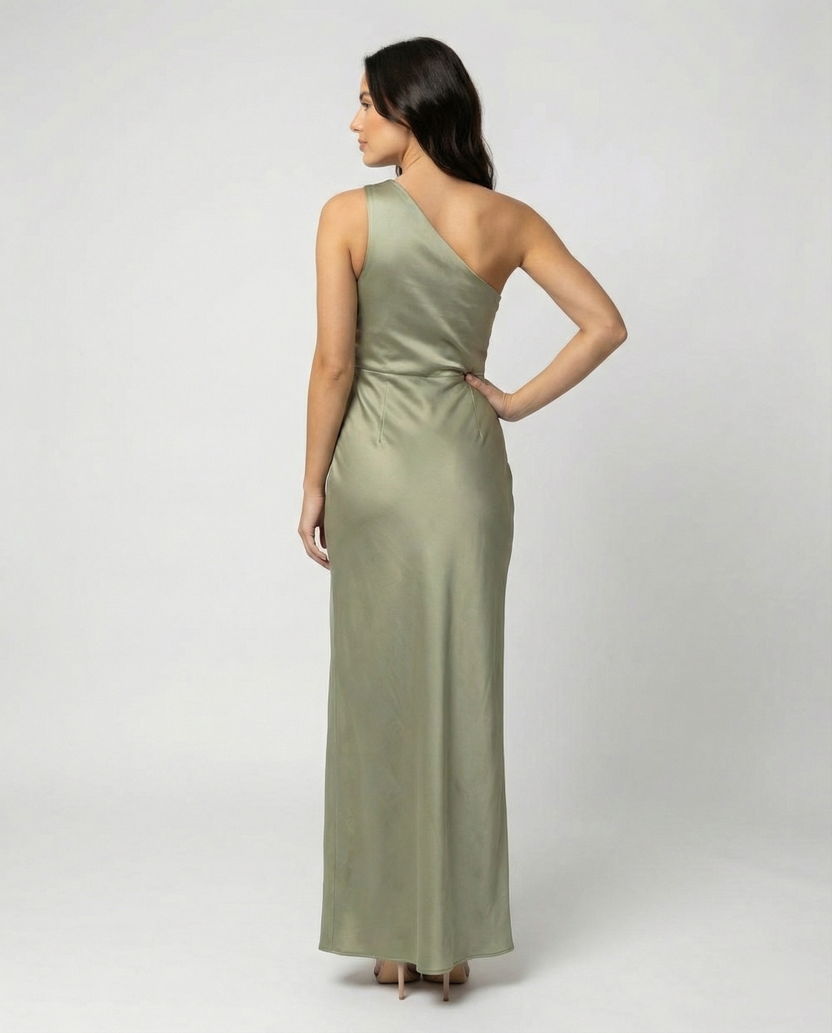 Women's Maxi Wedding Guest Dress - One-Shoulder Design