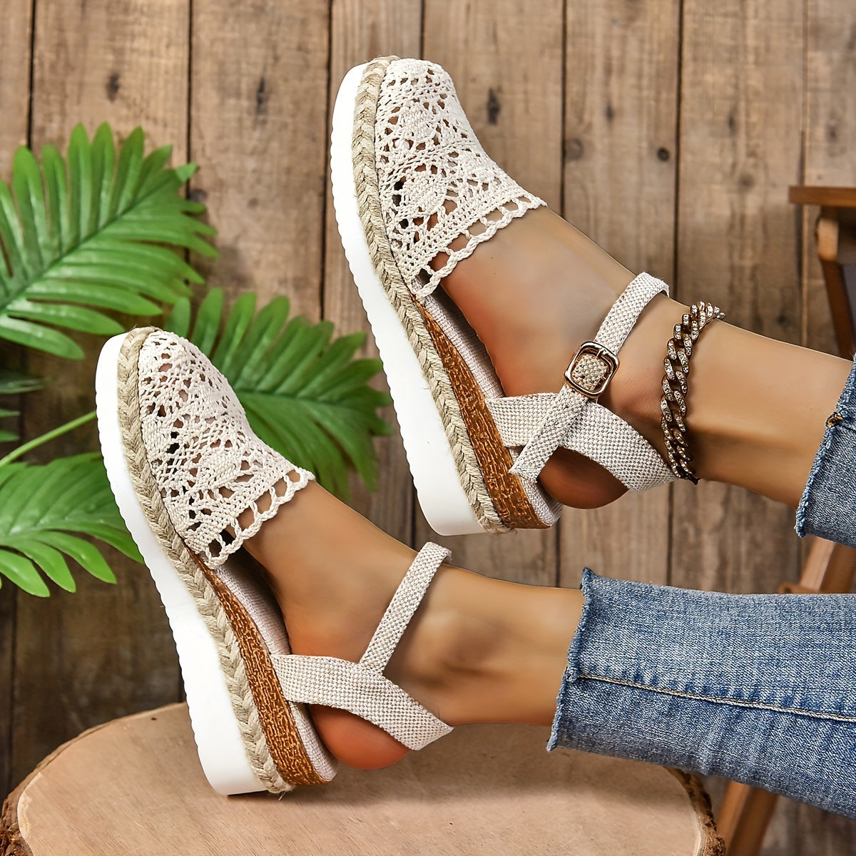 Women's Orthopedic Sandals Crochet Wedge Espadrille Platform