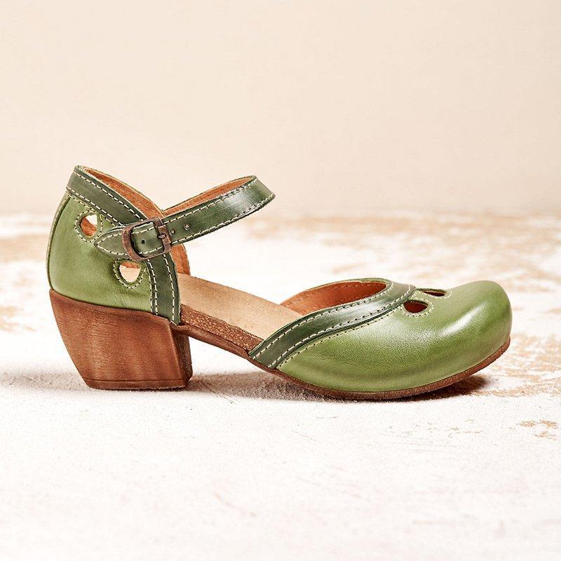 Women's Orthopedic Sandals Low Heel Mary Jane Closed Toe Shoes