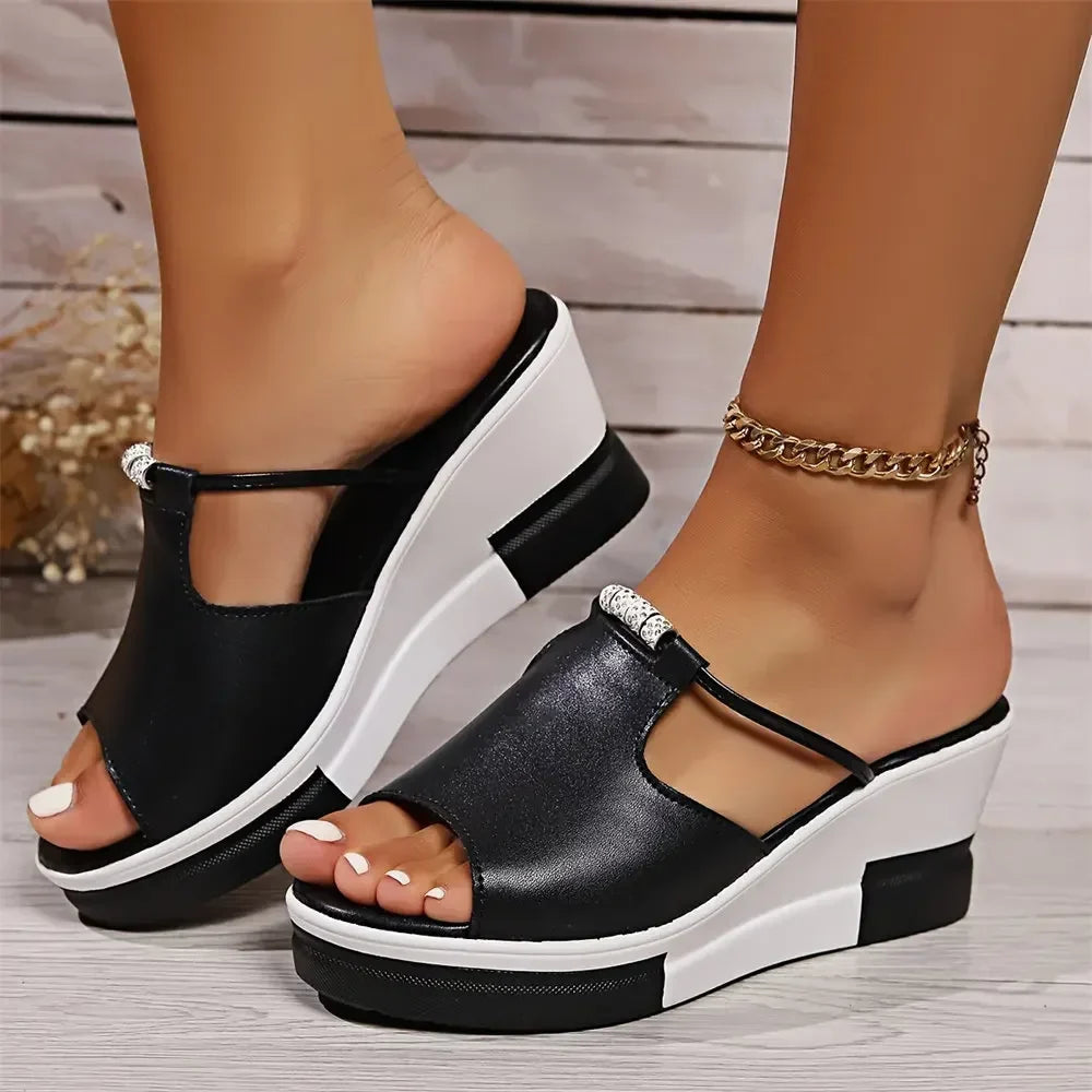 Women's Orthopedic Sandals Wedge Mule Slippers Open Toe Platform Shoes