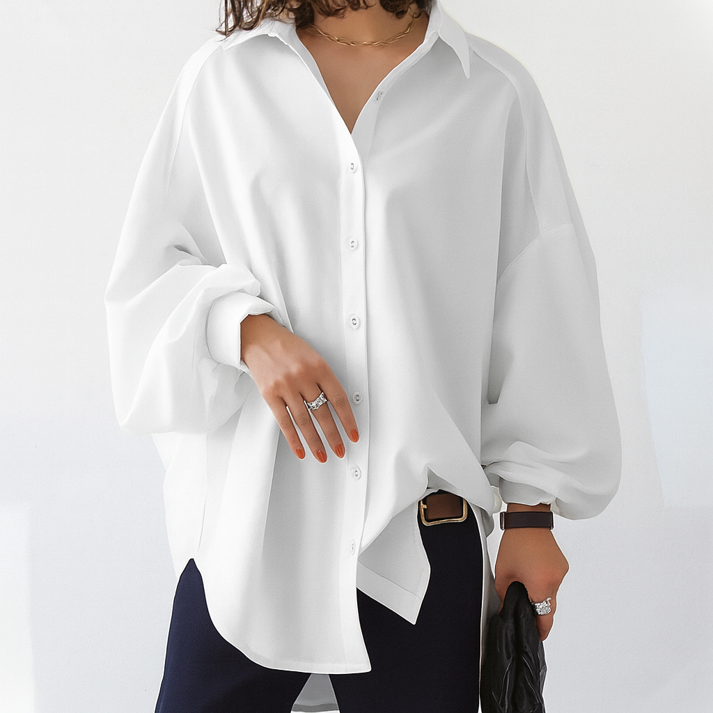 Women's Oversized Blouse Button Down Relaxed Fit Shirt