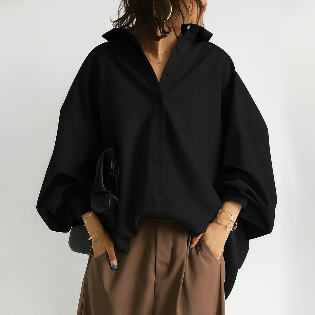 Women's Oversized Blouse Button Down Relaxed Fit Shirt