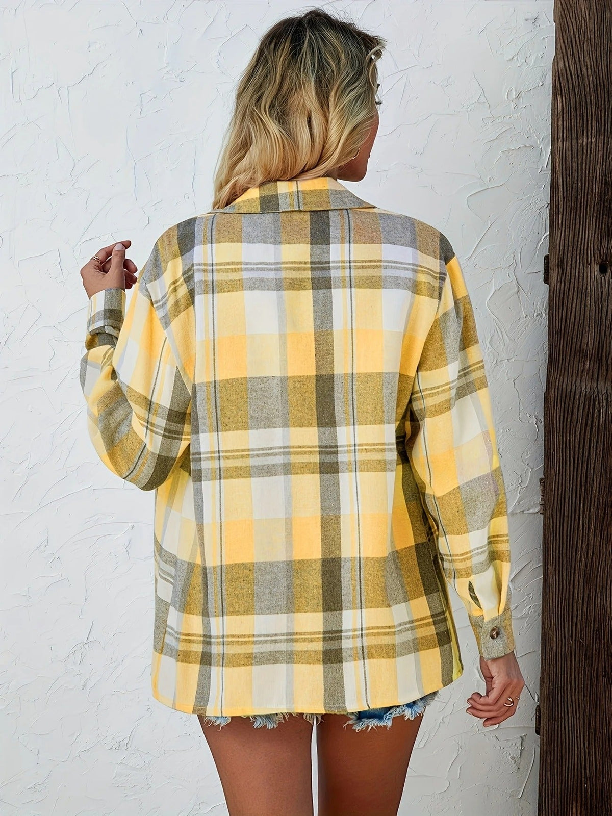 Women's Plaid Shirt Long Sleeve Button Up
