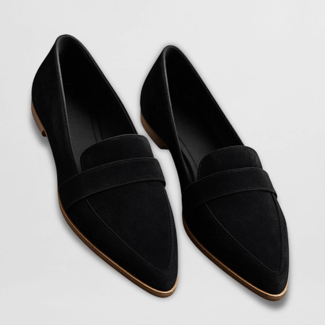 Women's Pointed Toe Slip-On Loafers - Matte Suede Finish