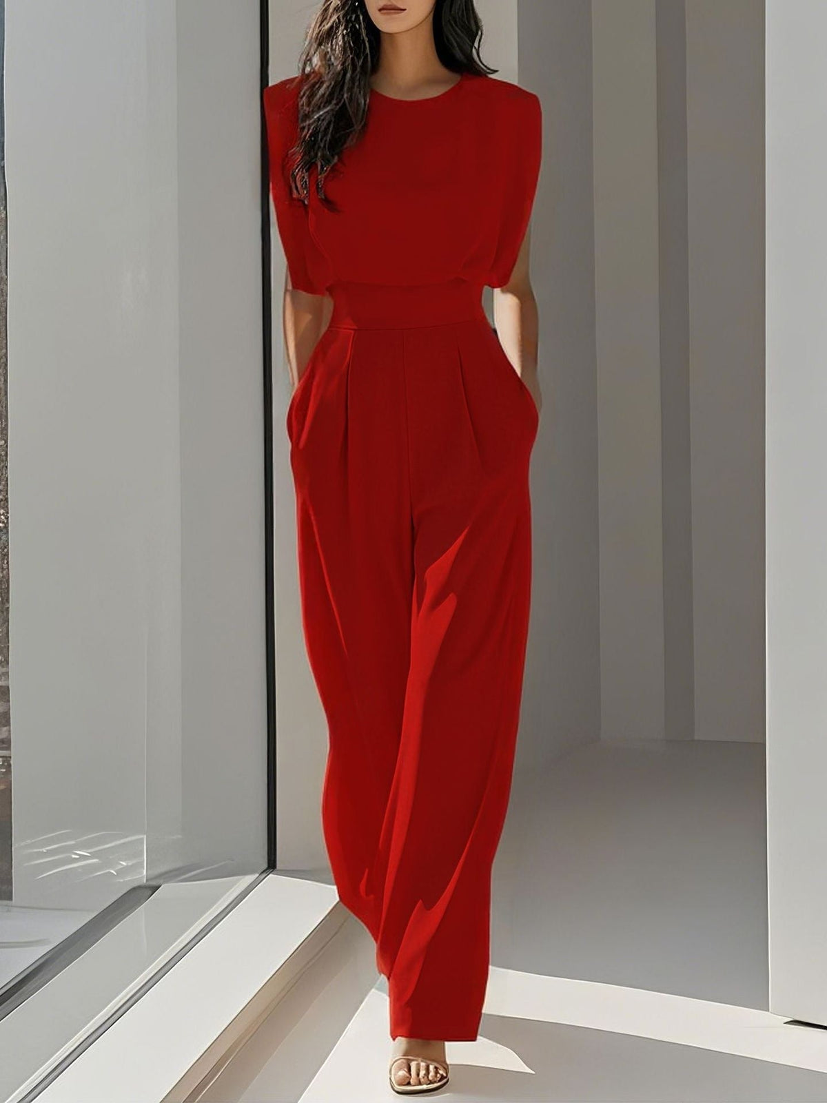 Women's Sleeveless Jumpsuit Elegant Wide Leg