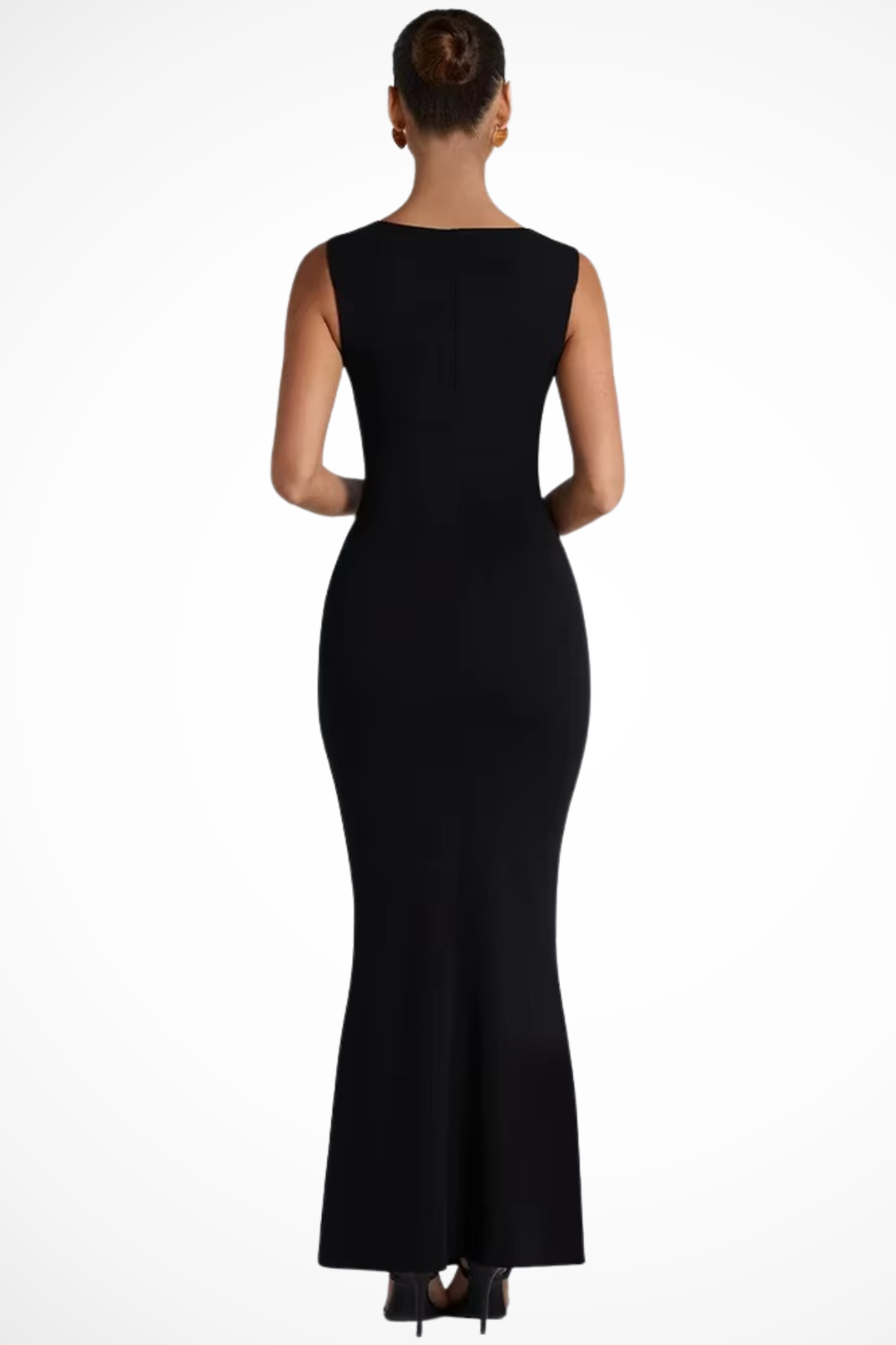 Women's Square Neck Bodycon Maxi Dress - Wedding Guest Dress with Wide Straps