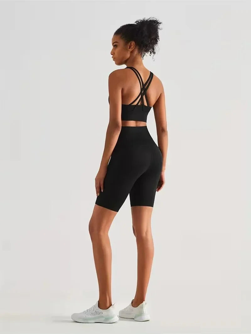 Women's High-Waisted Sport Biker Shorts with Side Pocket
