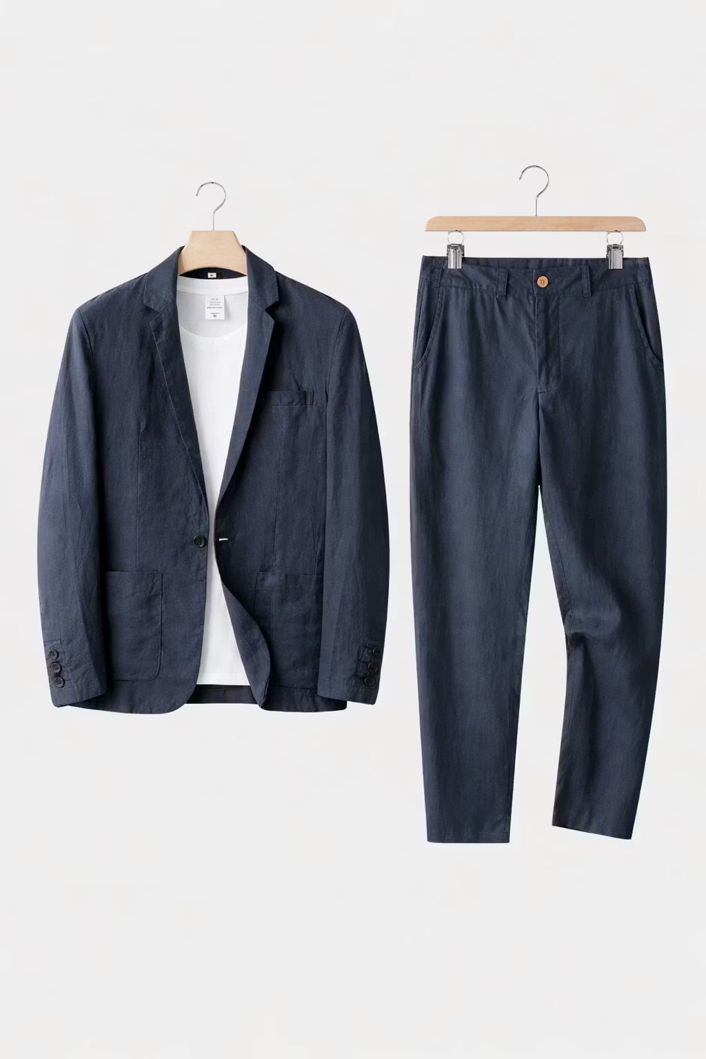 Men's Relaxed-Fit Linen Suit Set - Blazer & Trousers