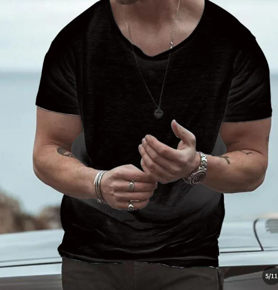 Men's Round Neck T-Shirt Short Sleeve and Lightweight