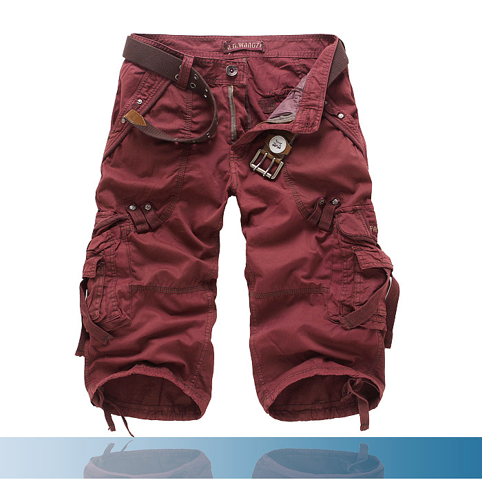 Men's Belted Cargo Shorts - Multi-Pocket Combat Shorts