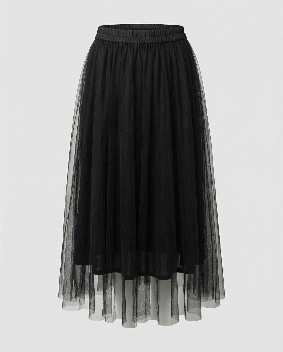 Women's High Waisted Midi Skirt - Soft Layered Tulle Style