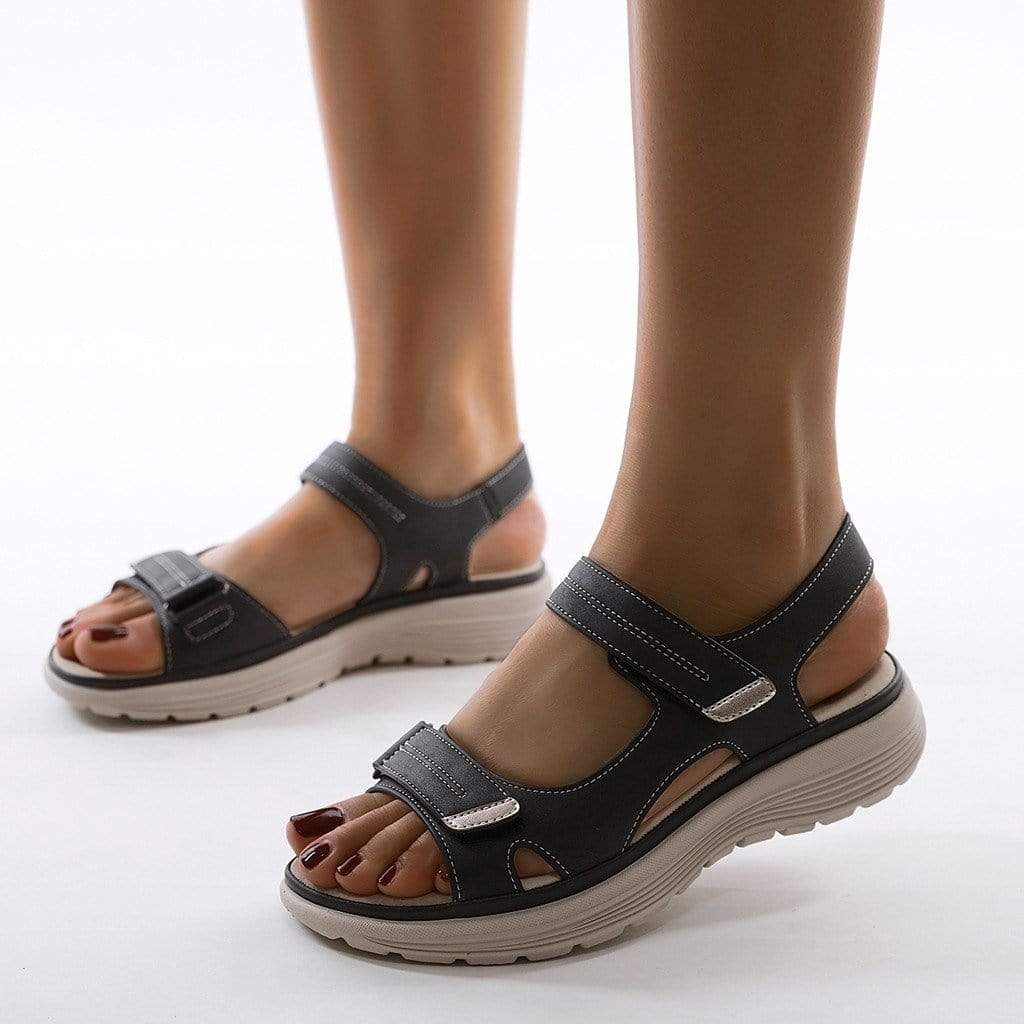 Women's Open Toe Double Strap Sandals - Non-Slip Lightweight Sole