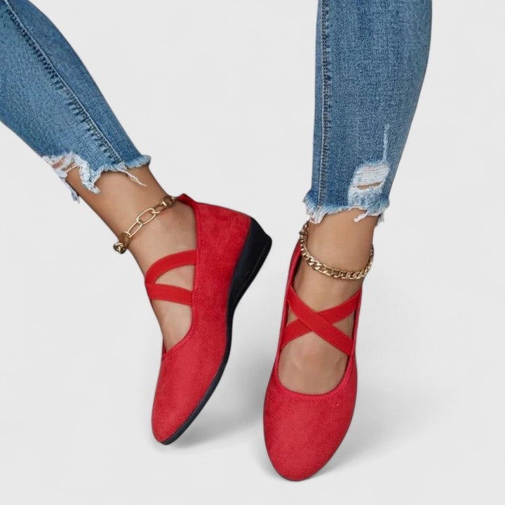 Women's Orthopedic Cross-Strap Ballet Flats