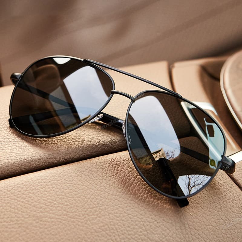 Men's Aviator Sunglasses - Metal Frame and Double Bridge Design