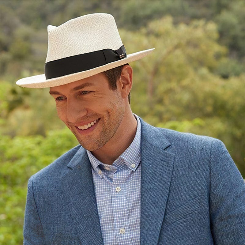 Unisex Wide Brim Panama Hat - Handcrafted with Contrast Band