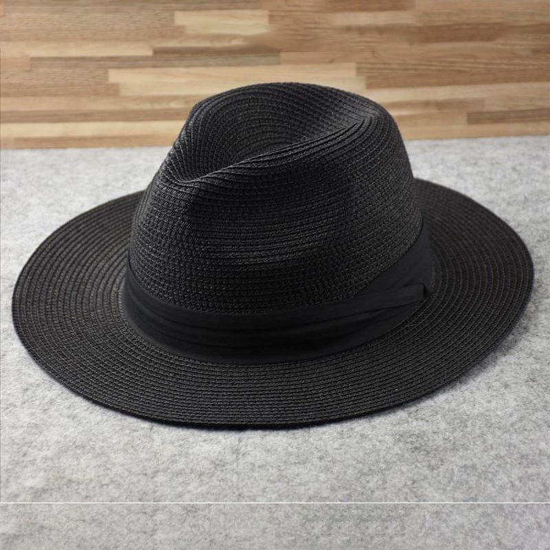 Unisex Wide Brim Panama Hat - Handcrafted with Contrast Band