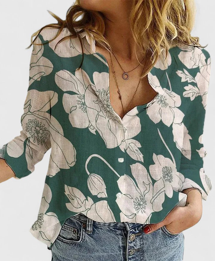 Women Linen Blouse Button Down Casual Summer Top