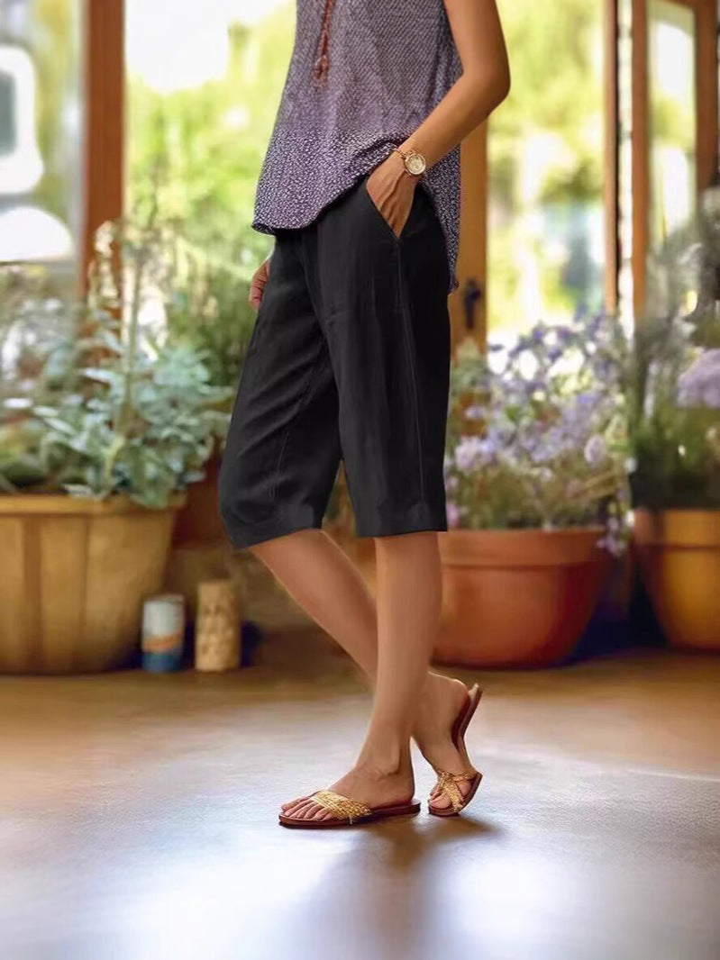 Women's Bermuda Shorts Longline Wide Leg Elasticated Waist