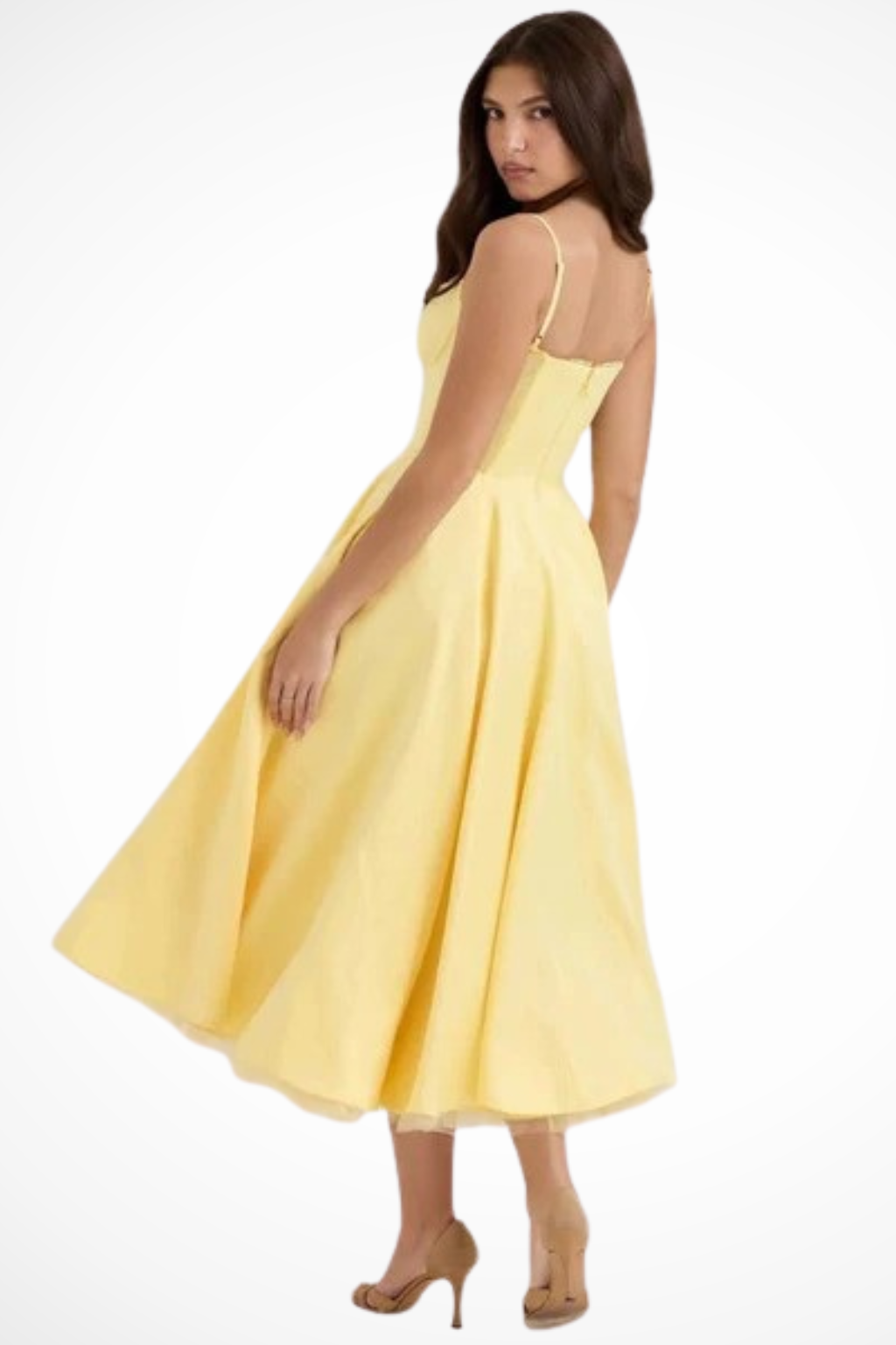 Women's Corset Midi Dress Sweetheart Wedding Guest A Line